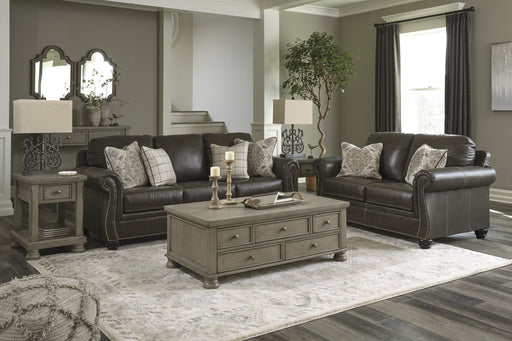Lawthorn Slate Leather Living Room Set - Lara Furniture