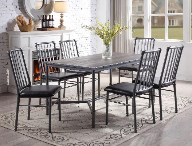 Devar Gray Metal Dining Set
