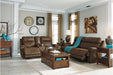 Austere Brown Reclining Loveseat with Console - Lara Furniture