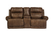 Austere Brown Power Reclining Loveseat with Console - Lara Furniture