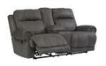 Austere Gray Reclining Loveseat with Console - Lara Furniture