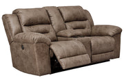 Stoneland Fossil Power Reclining Loveseat with Console - Lara FurniturePower Reclining Loveseat