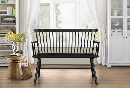 Jerimiah Spindleback Black Bench - Lara Furniture