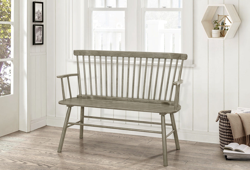 Jerimiah Spindleback Grey Bench - Lara Furniture