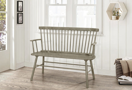 Jerimiah Spindleback Grey Bench - Lara Furniture