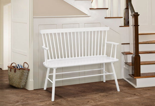 Jerimiah Spindleback White Bench - Lara Furniture