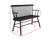 Jerimiah Spindleback Black Bench - Lara FurnitureAccent Bench