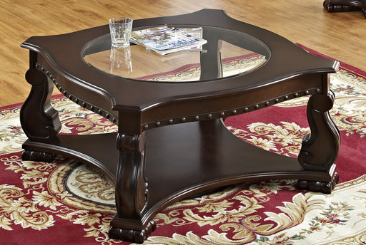 Madison Brown Wood Coffee Table with Casters - Lara Furniture