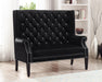 Odina Velvet Black High Back Loveseat - Lara Furniture