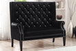 Odina Velvet Black High Back Loveseat - Lara Furniture