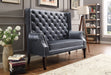 Odina Velvet Gray High Back Loveseat - Lara Furniture