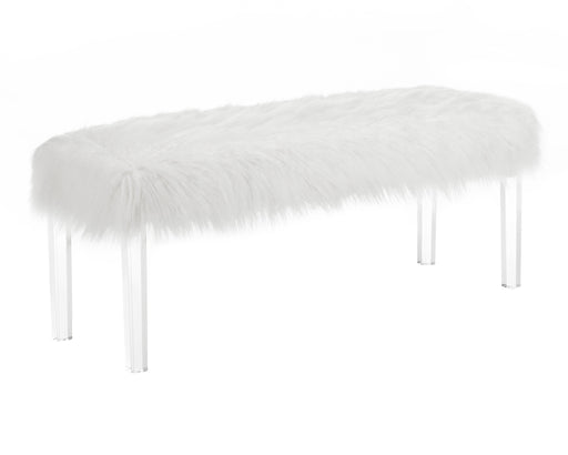 Fatima White Accent Bench - Lara Furniture