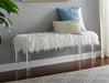 Fatima White Accent Bench - Lara Furniture