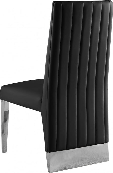 Porsha Faux Leather Black Dining Chair (Set of 2)
