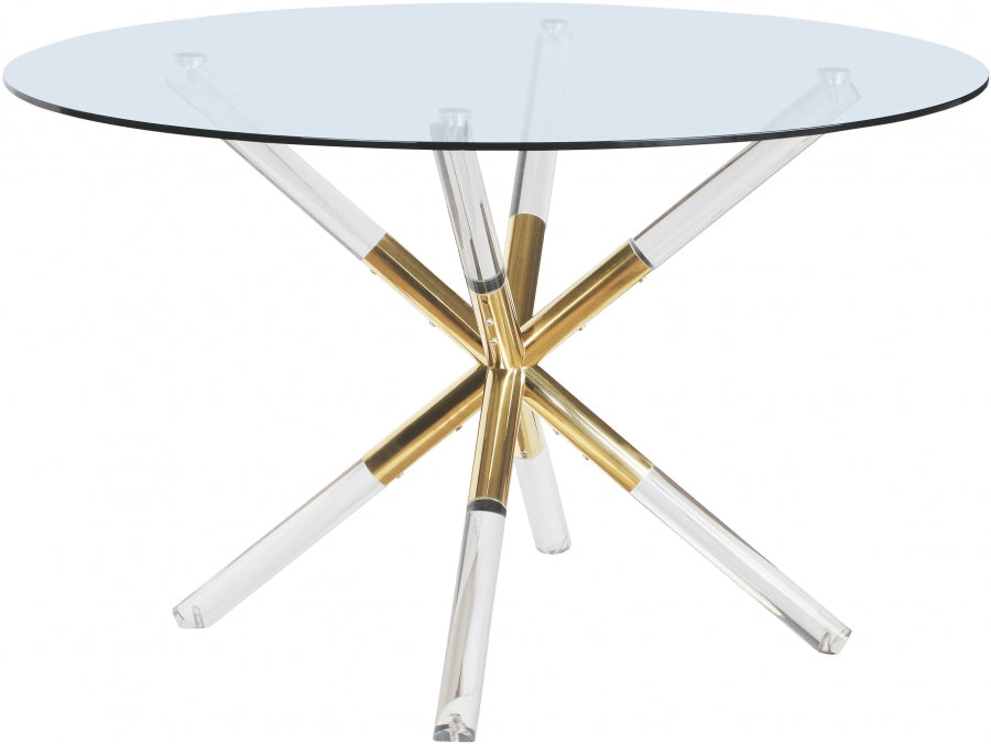 Mercury Acrylic/Gold Dining Table