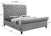 Kate Gray Upholstered King Sleigh Platform Bed - Lara Furniture