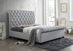 Kate Gray Upholstered Queen Sleigh Platform Bed - Lara Furniture