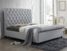 Kate Gray Upholstered Queen Sleigh Platform Bed - Lara Furniture