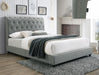 Janine Gray Queen Upholstered Platform Bed with USB Port - Lara Furniture