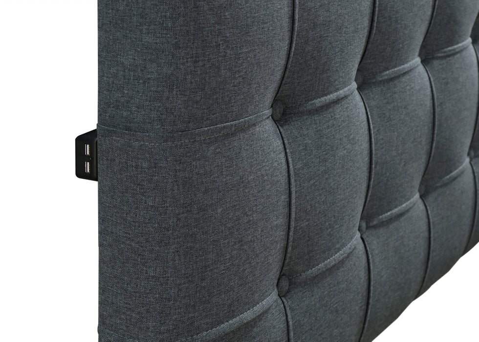 Antoine Gray Upholstered King Platform Bed