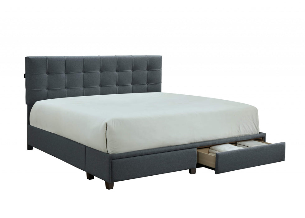 Antoine Gray Upholstered Queen Platform Bed