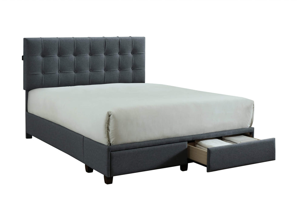 Antoine Gray Upholstered King Platform Bed