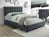 Antoine Gray Upholstered Queen Platform Bed - Lara Furniture