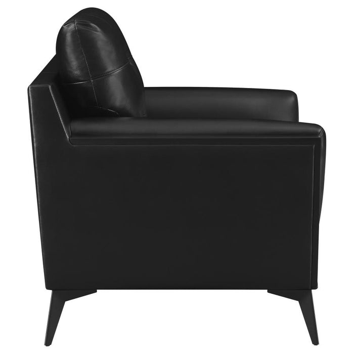 Moira Upholstered Tufted Chair with Track Arms Black