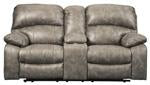 Dunwell Driftwood Power Reclining Loveseat with Console - Lara Furniture