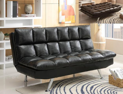 Sundown Black Adjustable Futon Sofa - Lara Furniture