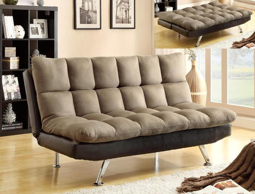 Sundown Espresso/Pebble Adjustable Futon Sofa - Lara Furniture