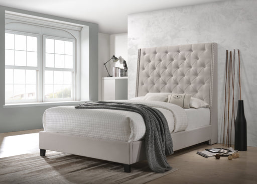Chantilly Khaki Upholstered Queen Bed - Lara Furniture