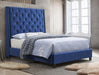 Chantilly Blue Velvet Upholstered King Bed - Lara Furniture