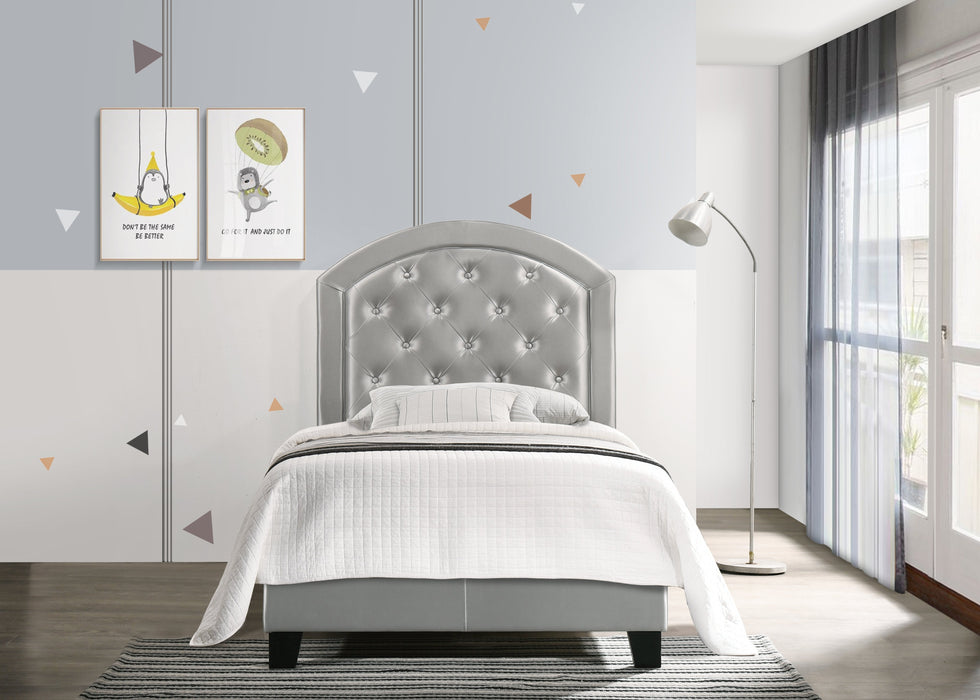 Gaby Silver Twin Platform Bed - Lara Furniture