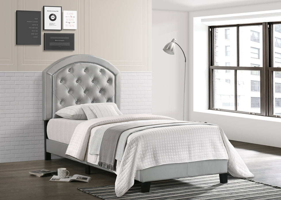 Gaby Silver Twin Platform Bed - Lara Furniture