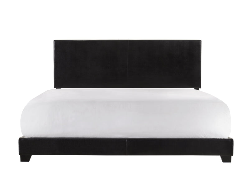 Erin Black Faux Leather King Bed - Lara FurnitureKing Bed