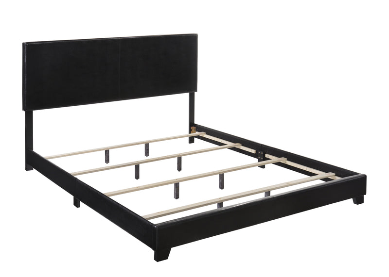 Erin Black Faux Leather King Bed - Lara FurnitureKing Bed