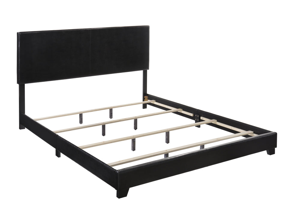 Erin Black Faux Leather King Bed - Lara Furniture