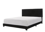 Erin Black Faux Leather Queen Bed - Lara FurnitureQueen Bed