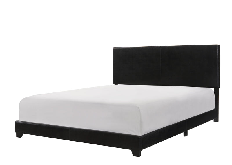 Erin Black Faux Leather Queen Bed - Lara FurnitureQueen Bed