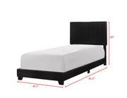 Erin Black Faux Leather Twin Bed - Lara FurnitureTwin Bed