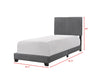 Erin Gray Faux Leather Twin Bed | 5271 *** - Lara Furniture