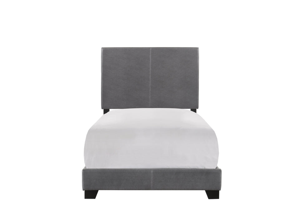 Erin Gray Faux Leather Twin Bed | 5271 *** - Lara Furniture