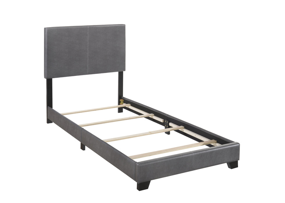 Erin Gray Faux Leather Twin Bed | 5271 *** - Lara Furniture