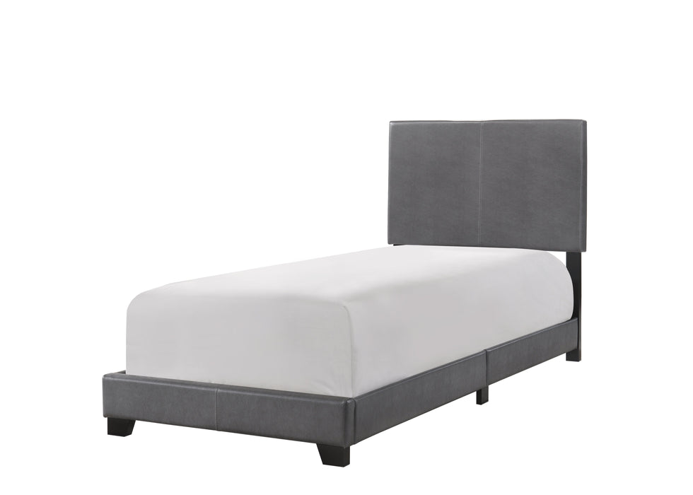 Erin Gray Faux Leather Twin Bed | 5271 *** - Lara Furniture