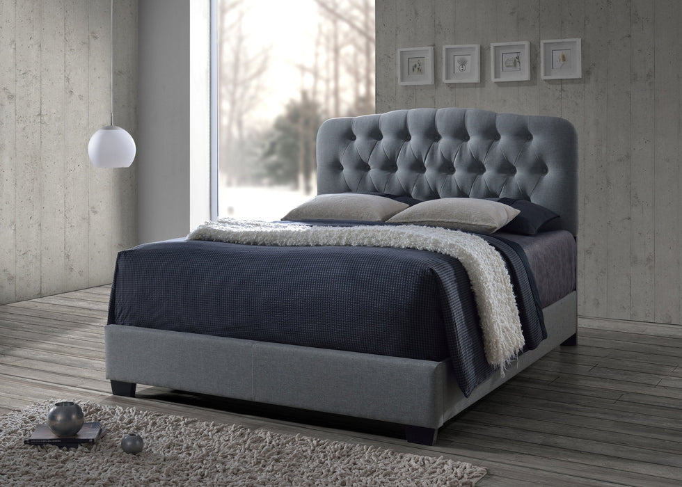 Tilda Light Gray Upholstered Queen Bed - Lara Furniture