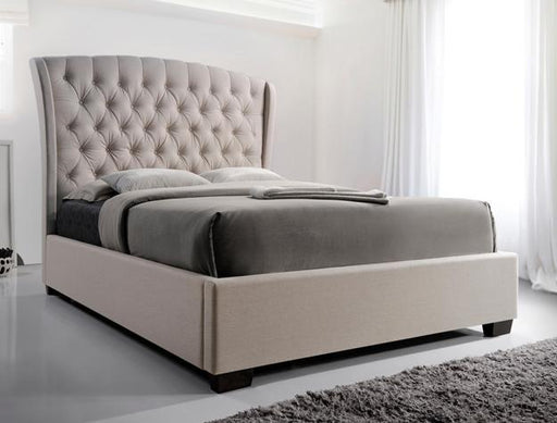 Kaitlyn Beige Upholstered Queen Platform Bed - Lara Furniture