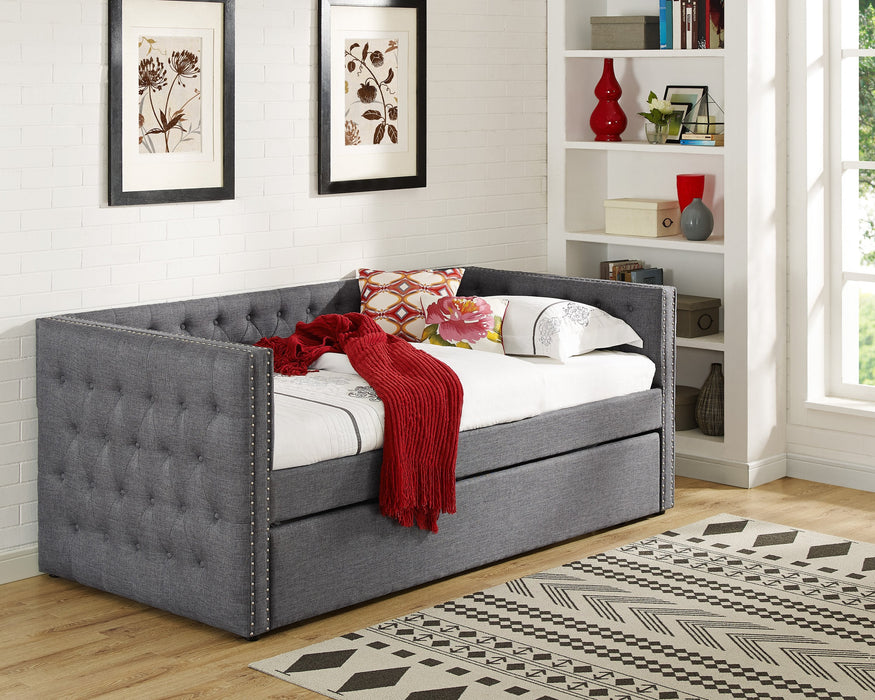 Trina Gray Twin Daybed with Trundle - Lara Furniture
