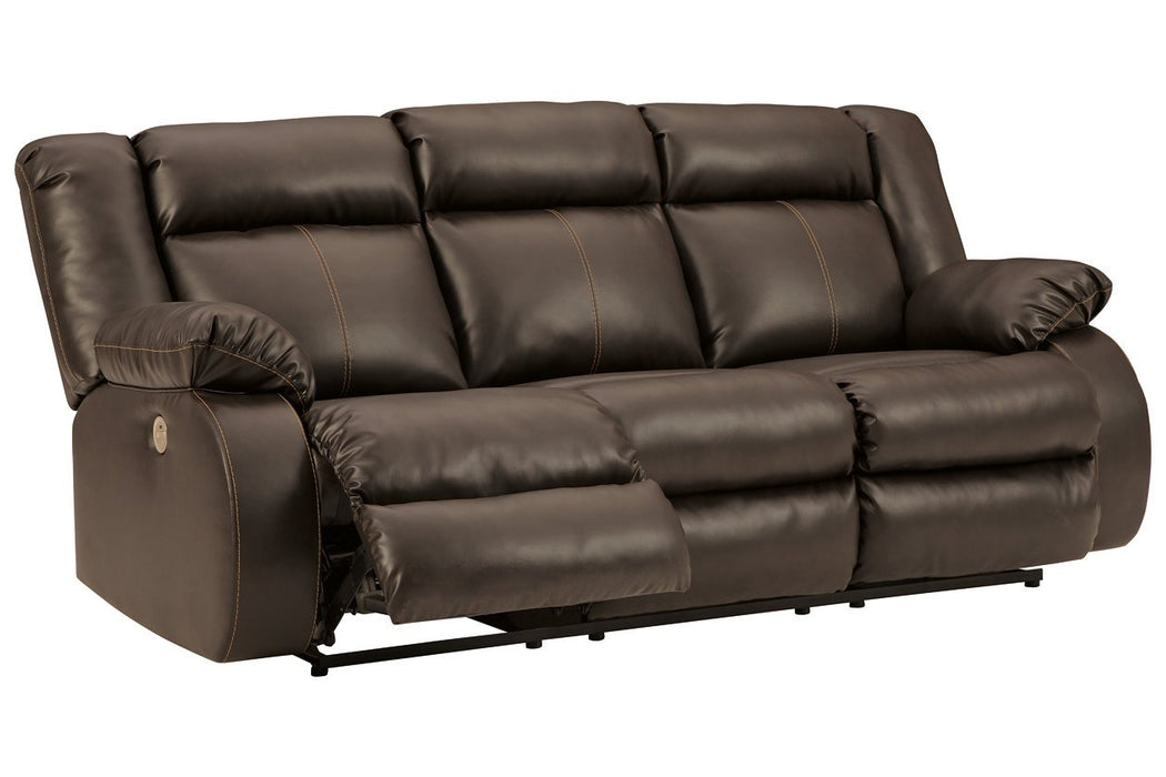Denoron Chocolate Power Reclining Sofa - Lara Furniture