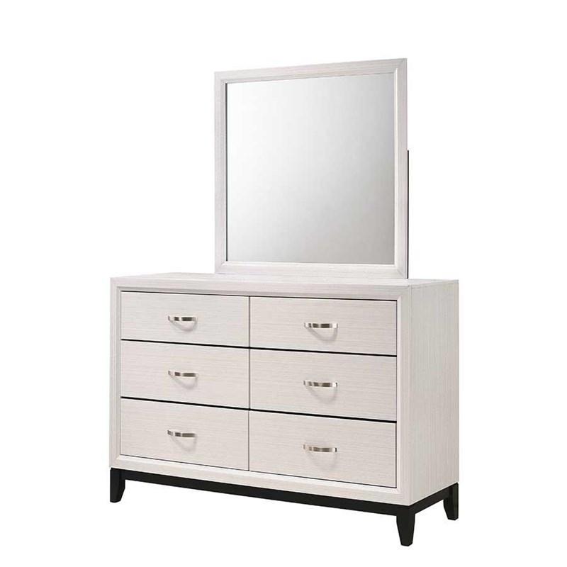 Akerson Chalk White Mirror - Lara FurnitureMirror